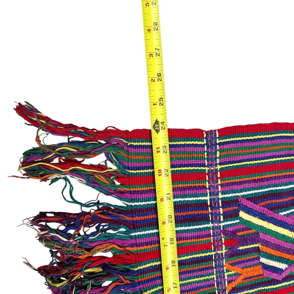 Vintage Traditional Guatemalan Handwoven Textile Table Runner Wall Hanging 45x24